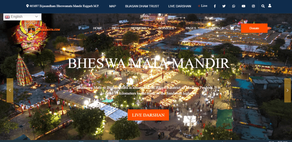 Bijasan Mata Mandir official website